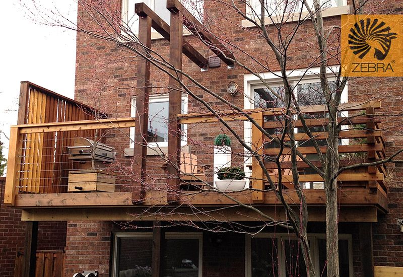 modern deck with cable railing
