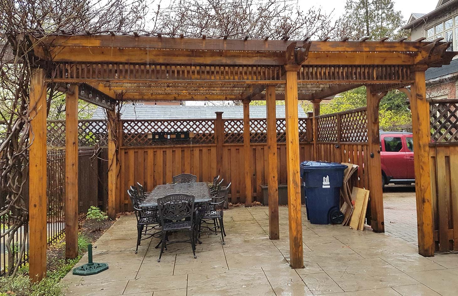 cedar decorative pergola